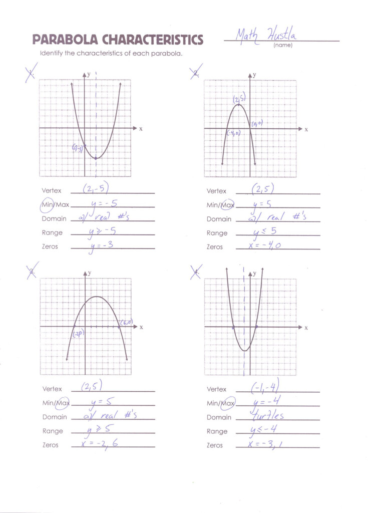 algebra 1 10 1 worksheet graphing quadratics answers