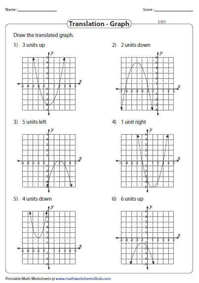 Quadratic Transformations Practice Worksheet Answers