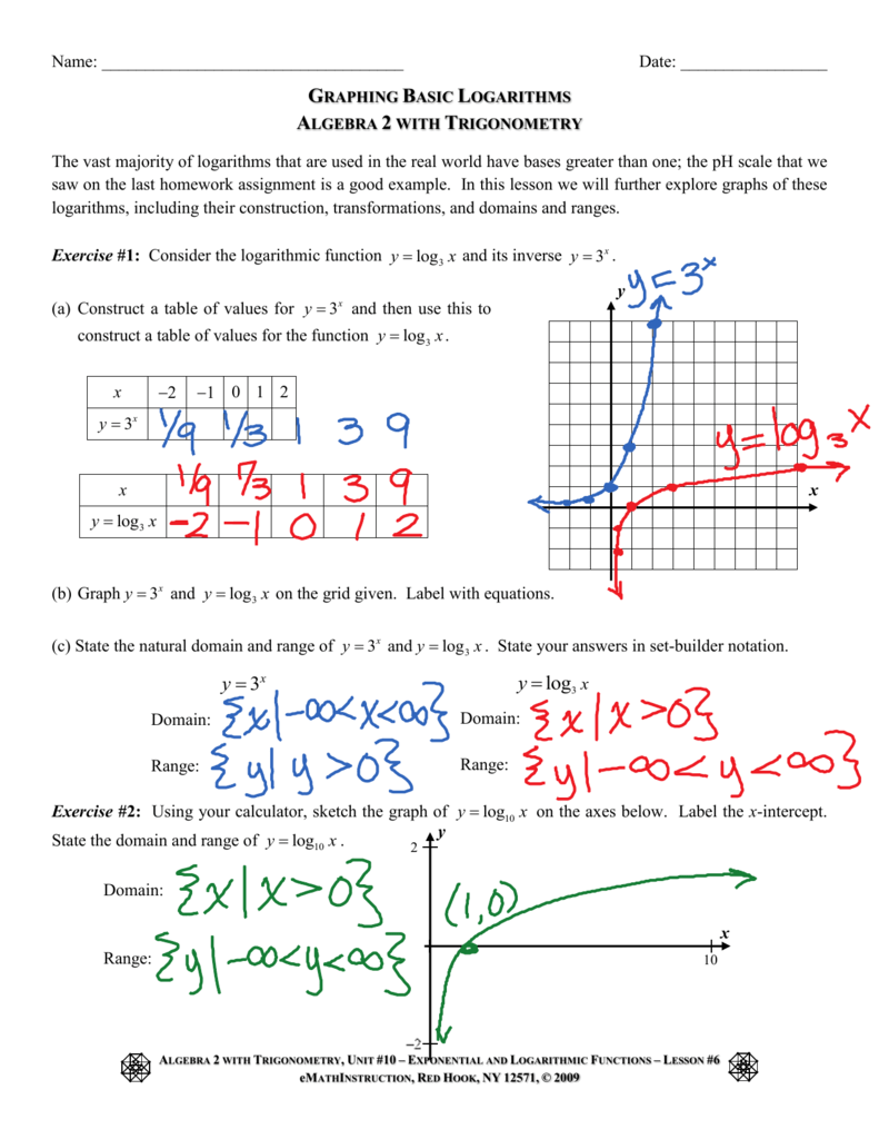Algebra 2 Properties Of Logarithms Worksheet Answers Algebra