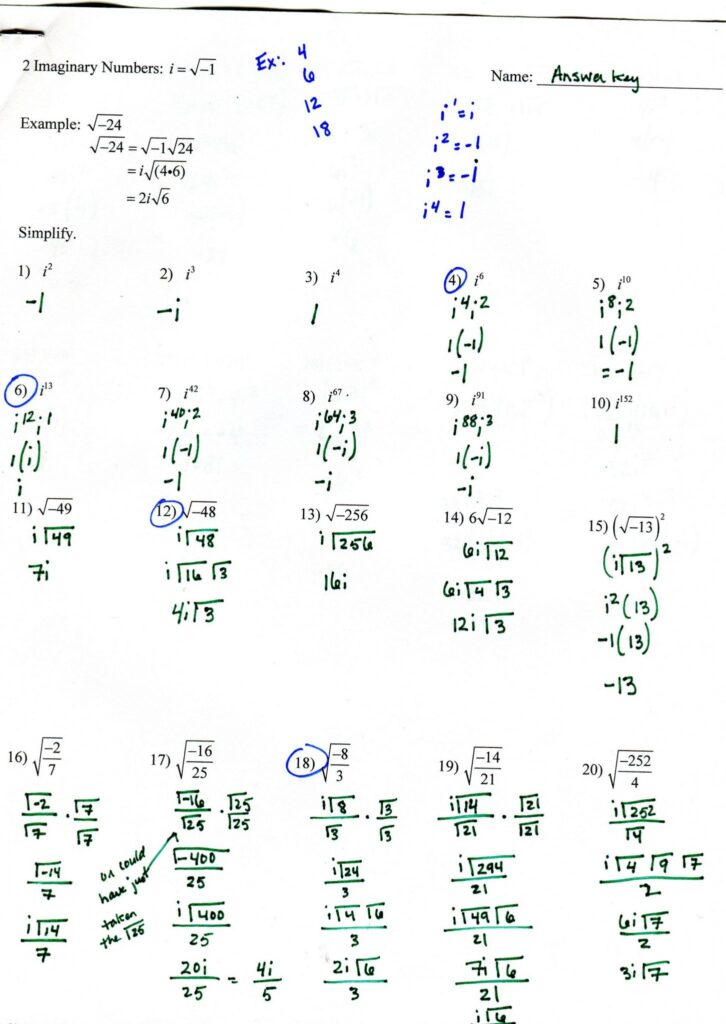Algebra 3 Rational Functions Worksheet 1 Answer Key Briefencounters
