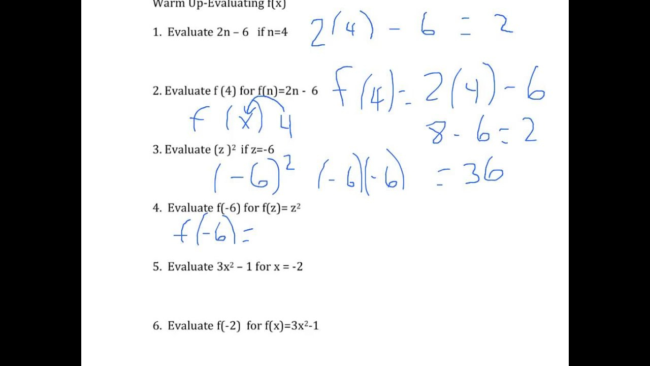  Evaluating Functions Worksheet Algebra 1 Answers Function Worksheets