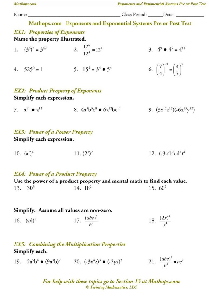 Exponential Growth And Decay Worksheet Answer Key Algebra 2 Explore