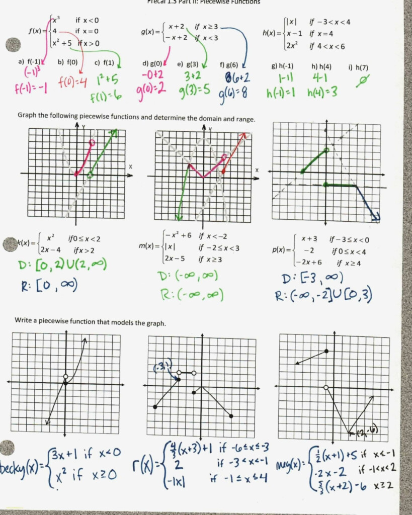 6 1 Understanding Quadratic Functions Worksheet Answers Function