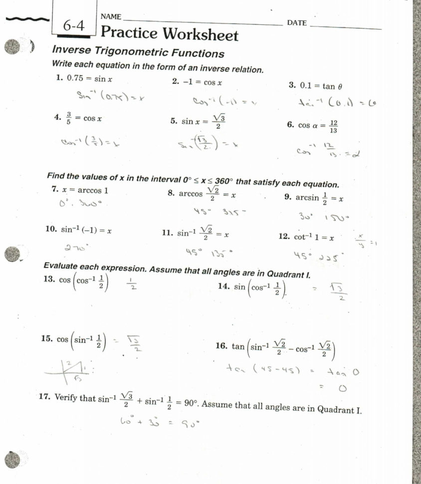 Inverse Function Worksheet With Answers Pdf Function Worksheets