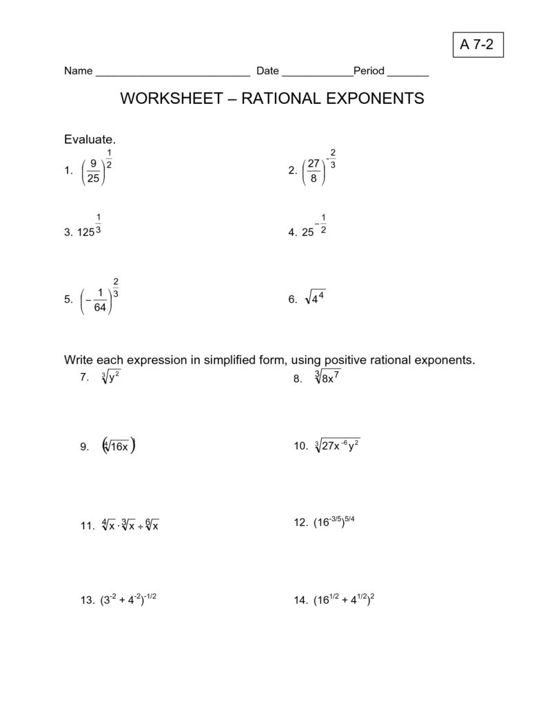 13 Positive Exponents Worksheets Worksheeto