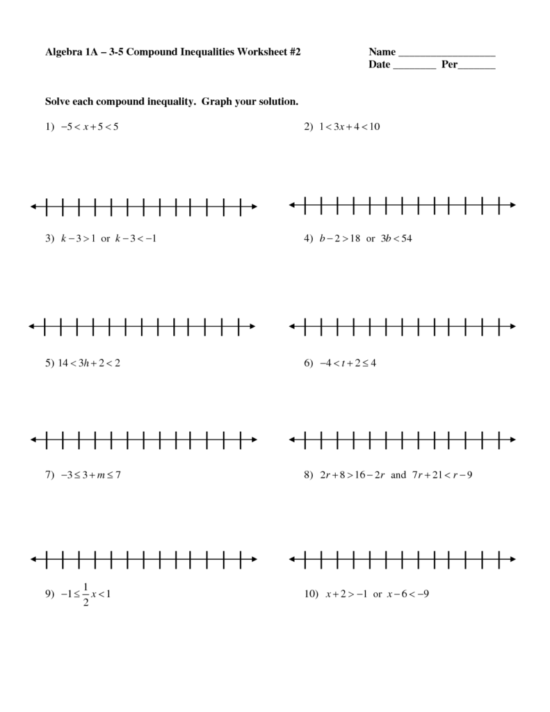 17 Solving And Graphing Inequalities Worksheets Worksheeto