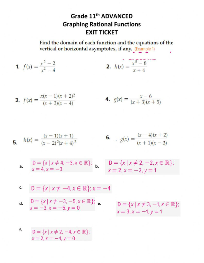 41 Rational Functions Worksheet With Answers Worksheet Master