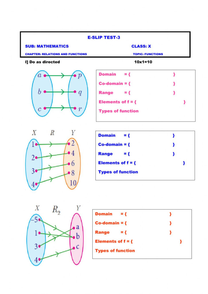 Functions And Relations Worksheet Word Worksheet