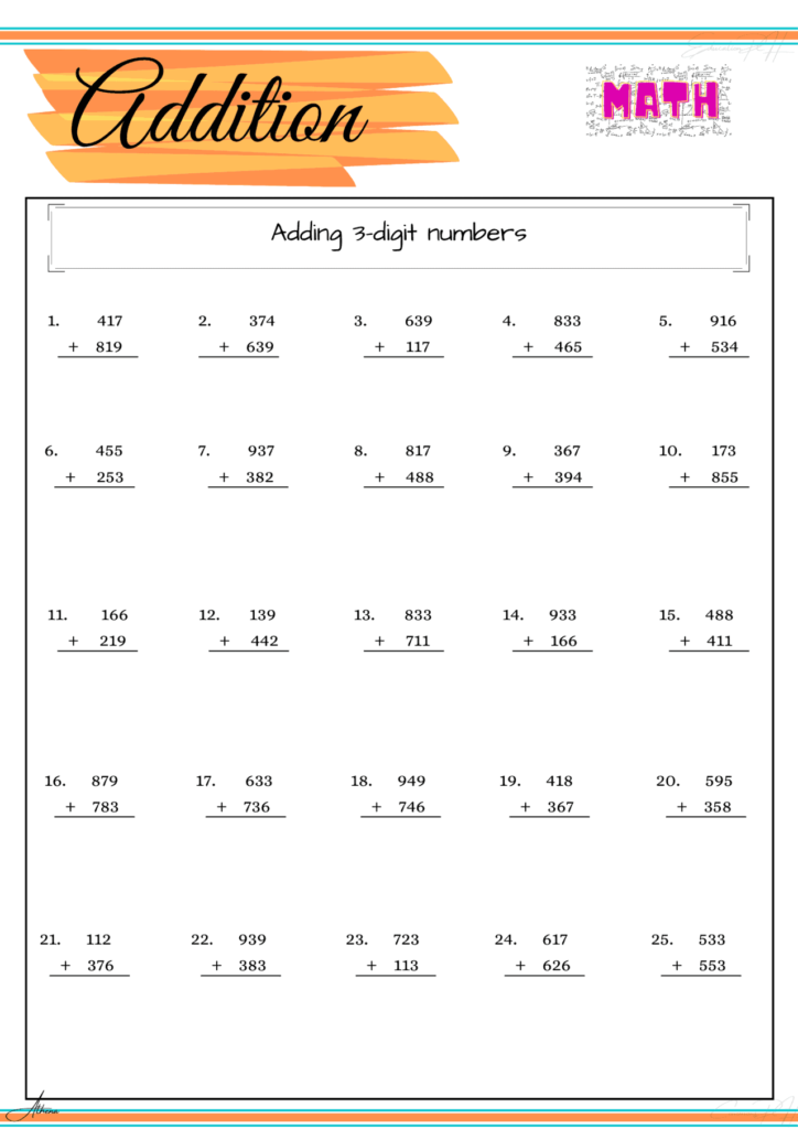 Grade 4 Math Worksheet Addition Part 1 Education PH