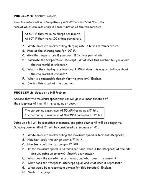 Linear Functions Word Problems pdf