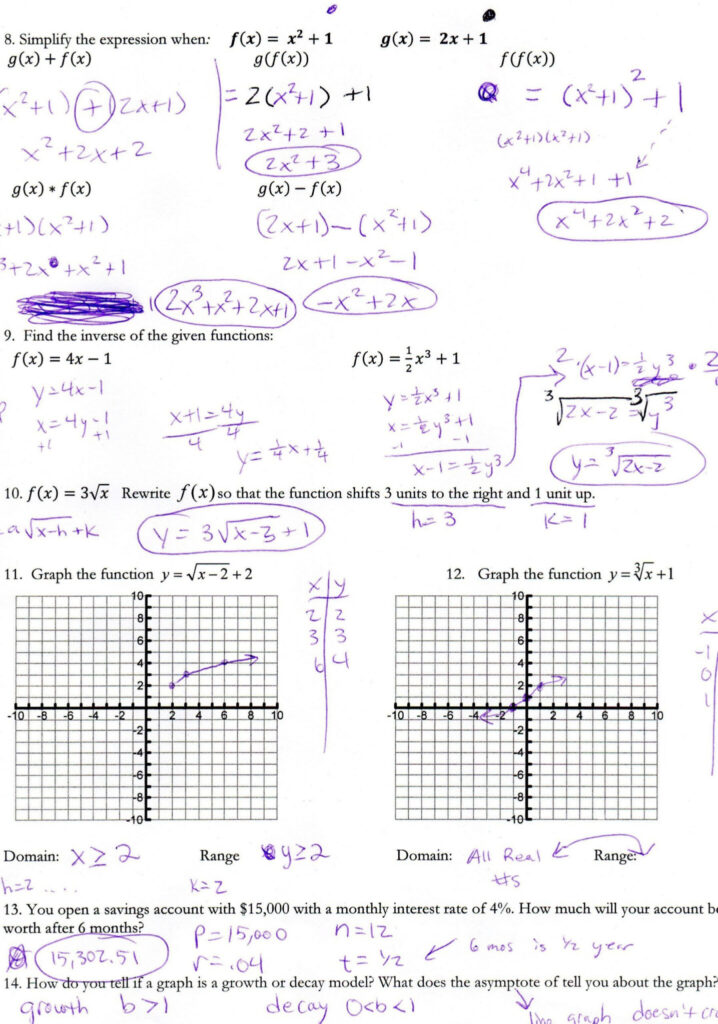 Practice Worksheet Graphing Square Root Functions Function Worksheets