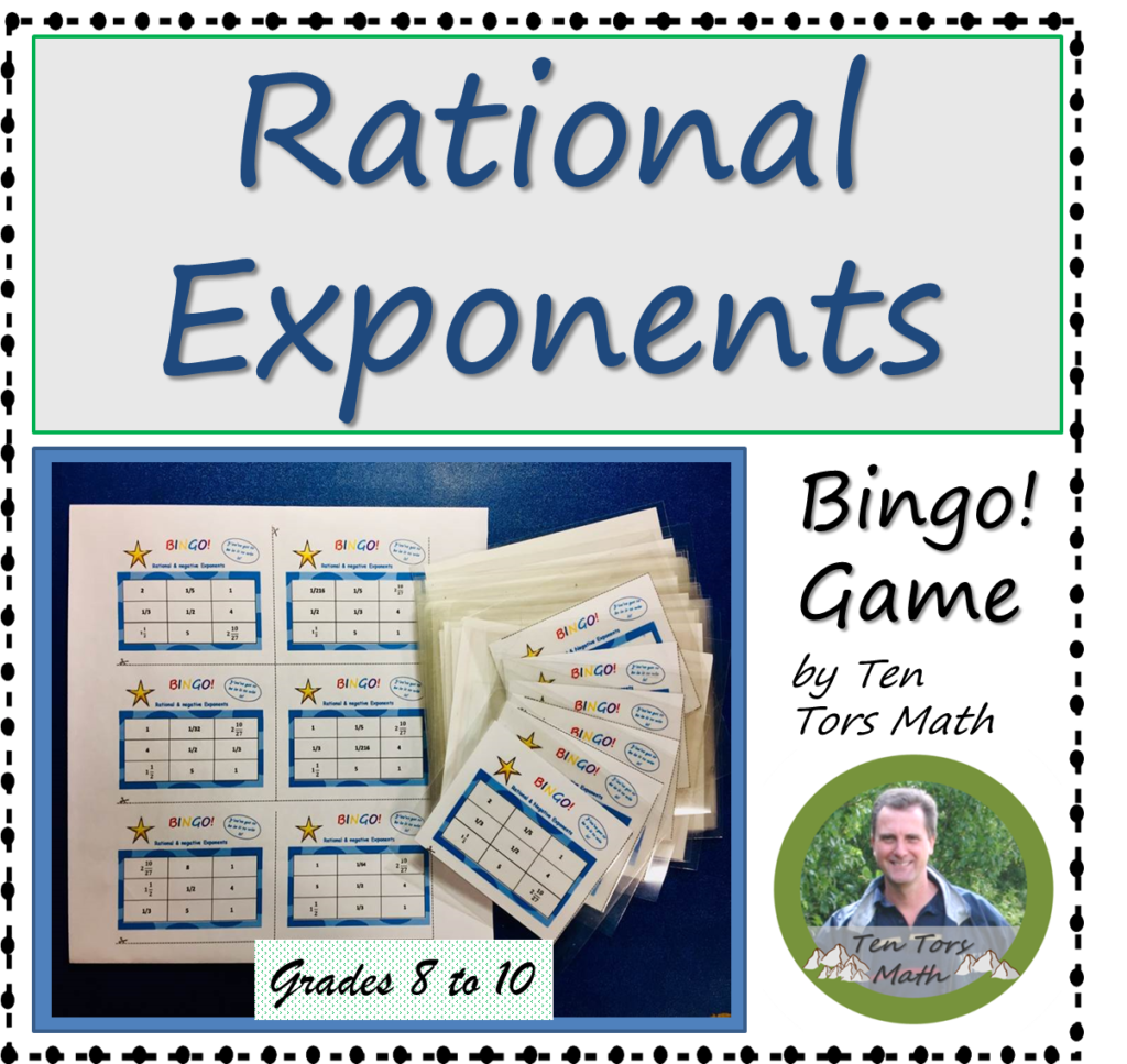 Rational fractional Negative Exponents Activity FREE Made By