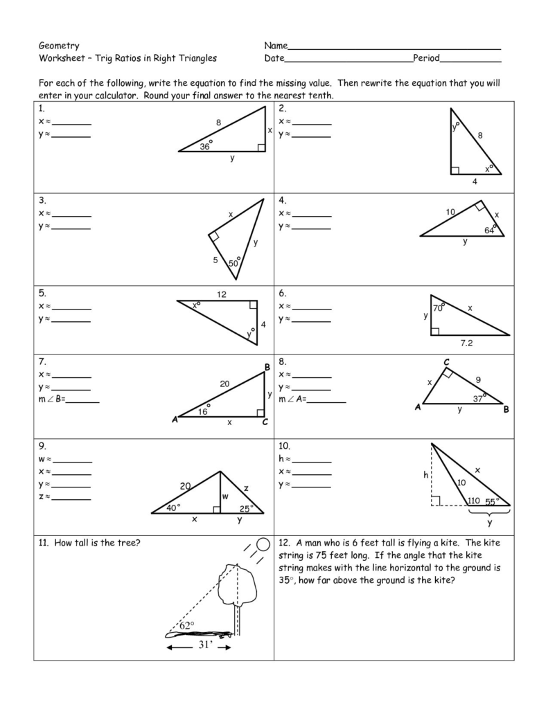 Trigonometry Worksheets Pdf